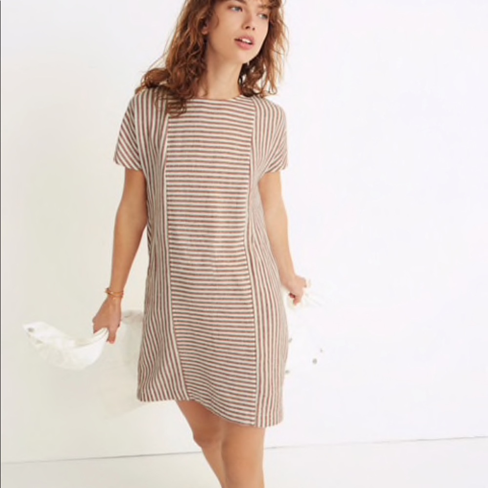 Madewell linen striped dress